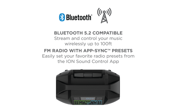 Bluetooth speaker with radio| Block Rocker | ION Audio
