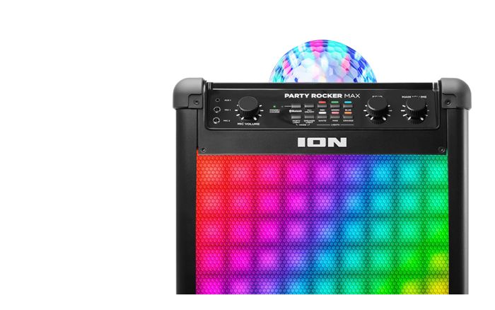 Rechargeable Speaker with Party Lights |Party Rocker Max | ION Audio